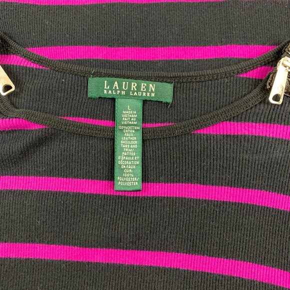 Ralph Lauren-Long Sleeves blouse- BlackPink-Large - Picture 6 of 6